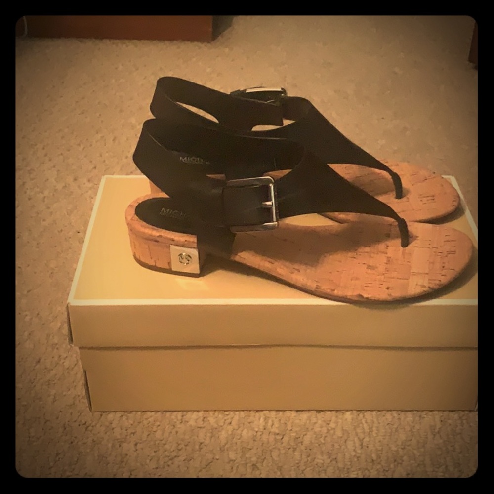 Logo Plate Leather Sandal